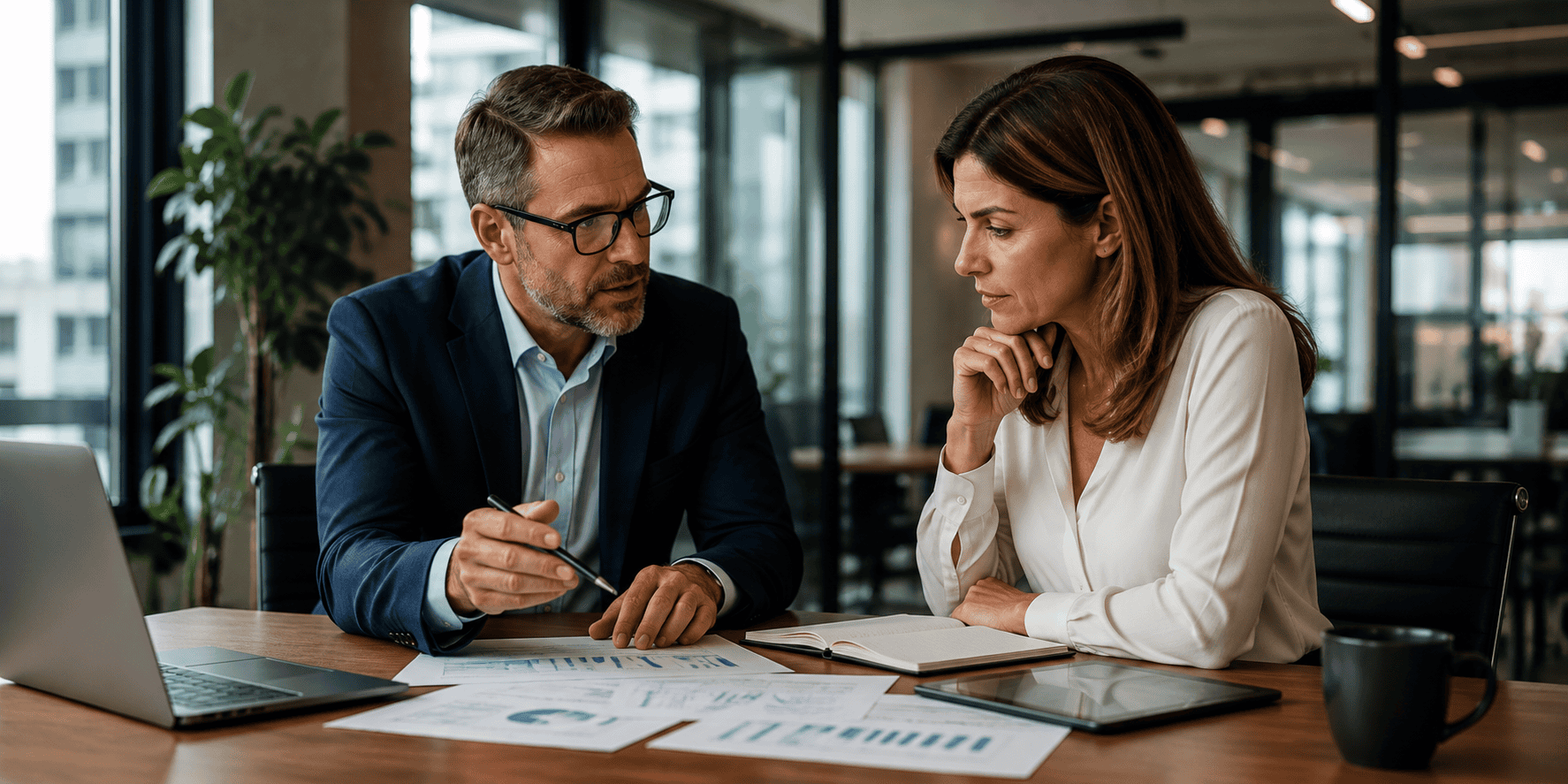 Business consultant helping a company review payment processing fees and identify cost-saving opportunities without changing providers.