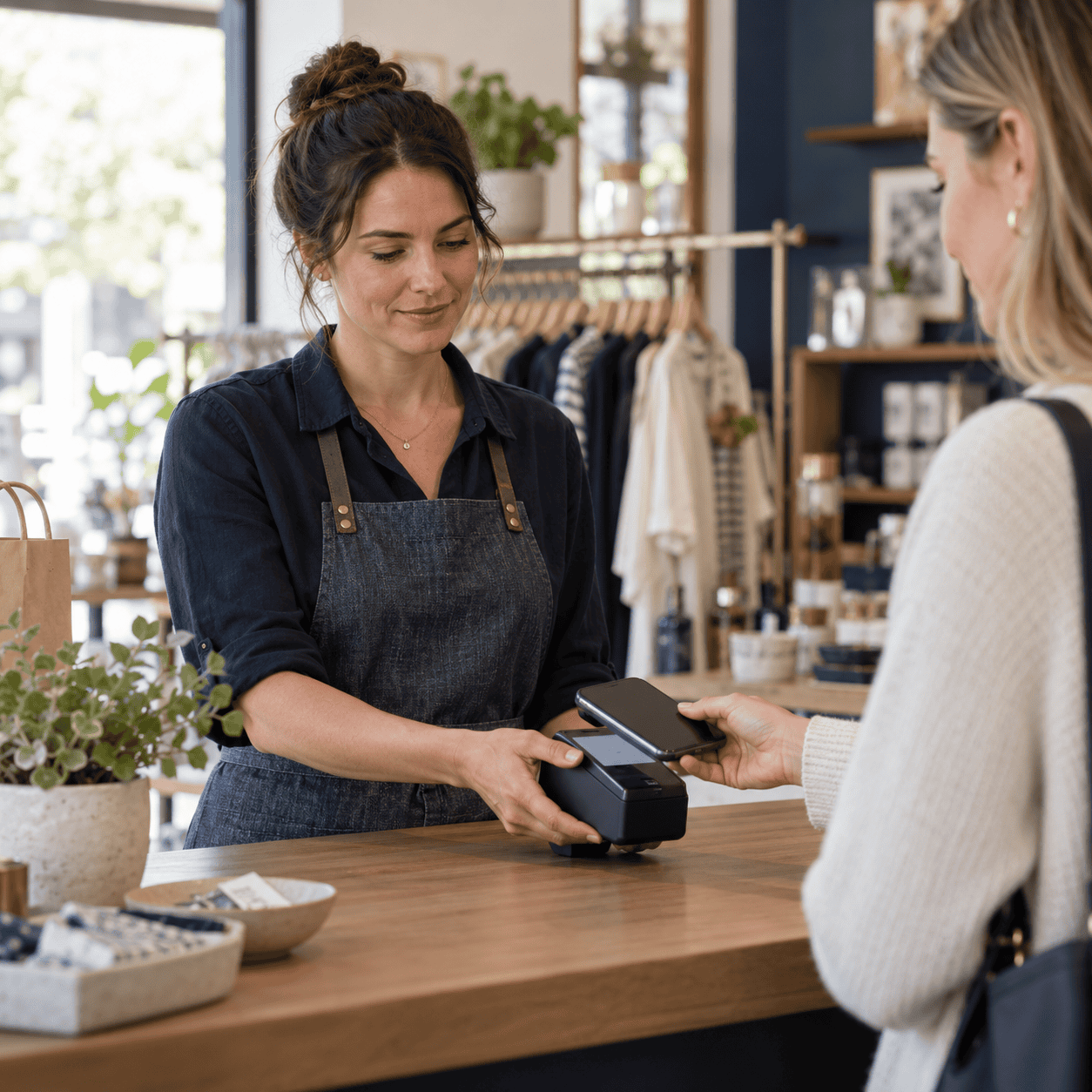 Contactless Checkout at a Local Boutique